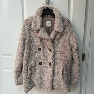 Women’s plush pea coat jacket